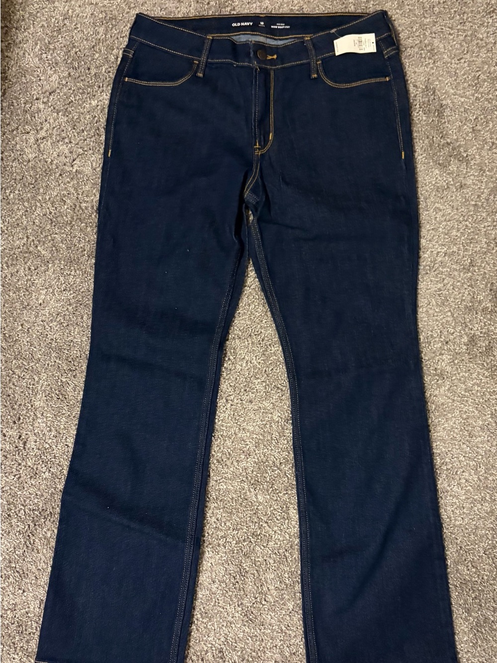 Old Navy Mid-Rise WOW Boot-Cut Dark Blue Wash Womans Jeans sz 10 Petite NWT